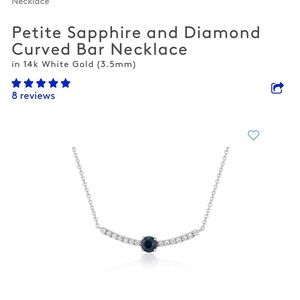 Blue Nile Petite Sapphire and Diamond Curve Bar Necklace